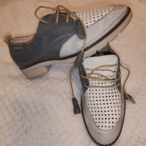 PIKOLINOS White and Blue Leather Oxfords - Picture 5 of 6